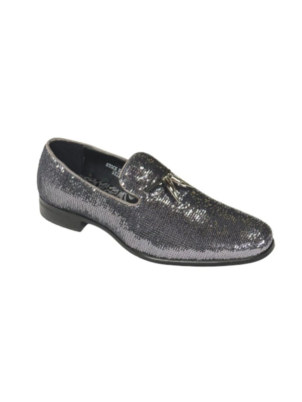 After Midnight 6759 Men’s Pewter Sequin Loafers Dress Shoes Formal Slip-On